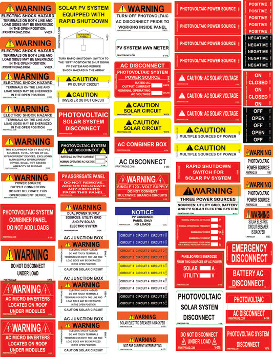 Solar Label Collection