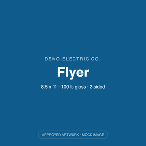 Demo Electric Co. flyer, approved artwork mock
