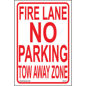 Fire Lane No Parking Tow Away Zone sign printed on durable rust-resistant aluminum for outdoor fire safety and tow-away
