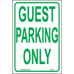 Guest Parking Only sign printed on durable rust-resistant aluminum for outdoor guest parking space designation
