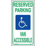 Maryland Accessible Parking sign with handicap symbol and Van Accessible text printed on durable rust-resistant aluminum for outdoor ADA compliance