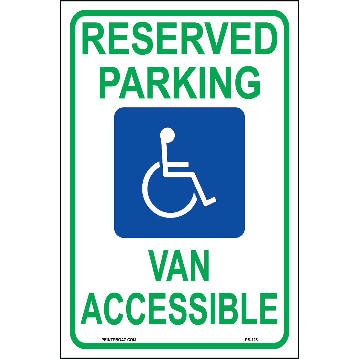 Michigan Accessible Parking sign with handicap symbol and Van Accessible text printed on durable rust-resistant aluminum for outdoor ADA compliance