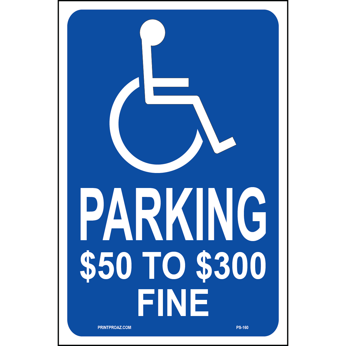 Missouri Accessible Parking sign with handicap symbol and $50 to $300 fine text printed on durable rust-resistant aluminum for outdoor ADA compliance