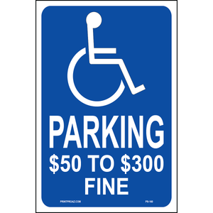 Missouri Accessible Parking sign with handicap symbol and $50 to $300 fine text printed on durable rust-resistant aluminum for outdoor ADA compliance
