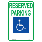 MUTCD Accessible Parking sign with handicap symbol printed on durable rust-resistant aluminum for outdoor ADA and traffic control compliance