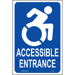 New York Accessible Parking Accessible Entrance sign with handicap symbol printed on durable rust-resistant aluminum for outdoor ADA compliance