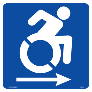 New York Accessible Parking square sign with handicap symbol and right arrow printed on durable rust-resistant aluminum for outdoor ADA compliance