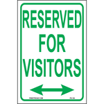Reserved for Visitor sign with arrows both directions printed on durable rust-resistant aluminum for outdoor visitor