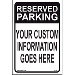 Reserved Parking Custom sign printed on durable rust-resistant aluminum for outdoor personalized parking space designation