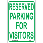 Reserved Parking for Visitors sign printed on durable rust-resistant aluminum for outdoor visitor parking space designation