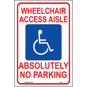 South Dakota Accessible Parking Wheelchair Access Aisle strictly no parking sign printed on durable rust-resistant aluminum for outdoor ADA compliance