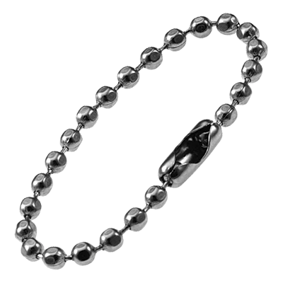Stainless steel beaded chain tag fasteners