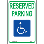 Texas Accessible Parking sign with handicap symbol printed on durable rust-resistant aluminum for outdoor ADA compliance and handicap parking designation