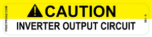 1x4 CAUTION INVERTER OUTPUT CIRCUIT Vinyl V- 165 Decal