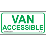 Van Accessible Parking sign with handicap symbol printed on durable rust-resistant aluminum available in green or blue for outdoor ADA compliance
