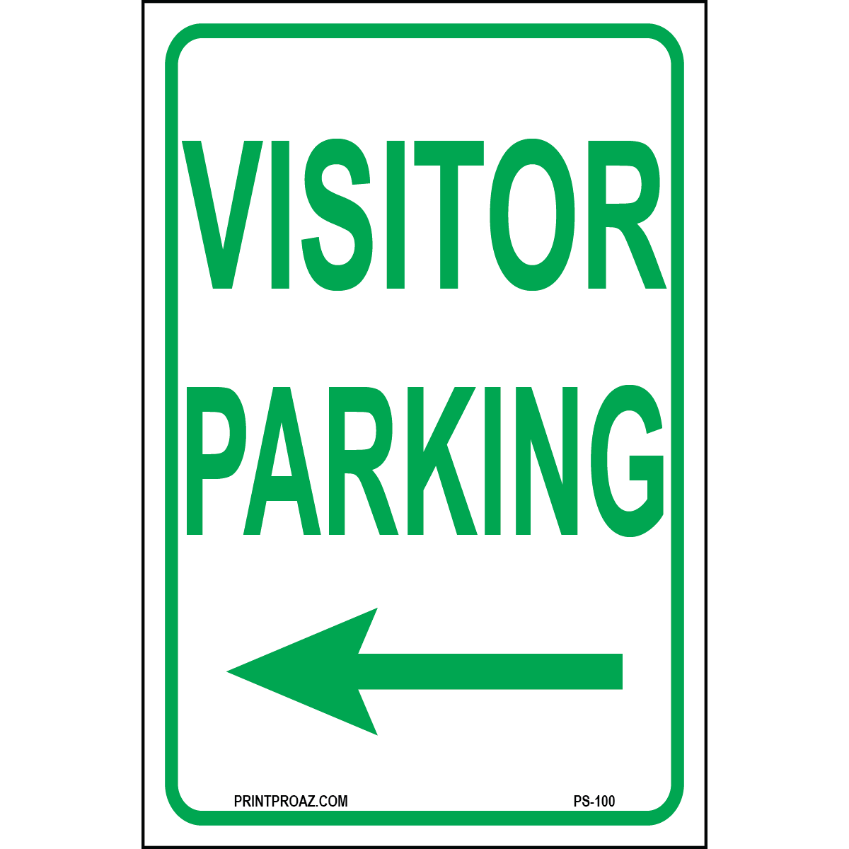 Visitor Parking sign with left arrow printed on durable rust-resistant aluminum for outdoor visitor parking direction and traffic guidance