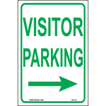 Visitor Parking sign with right arrow printed on durable rust-resistant aluminum for outdoor visitor parking direction and traffic guidance