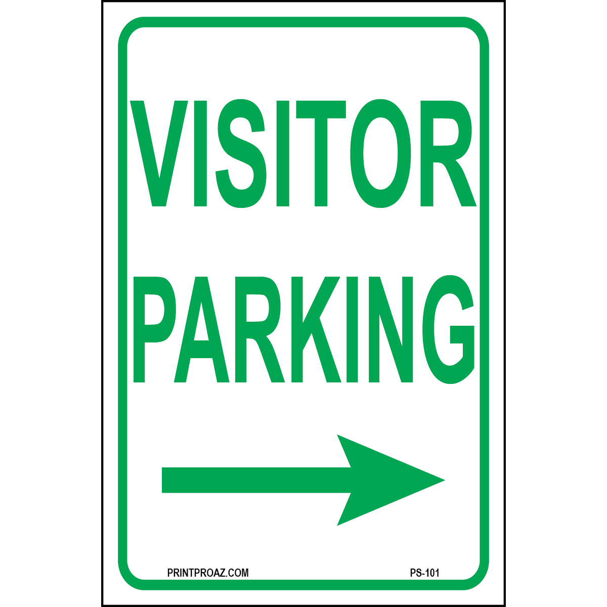 Visitor Parking sign with right arrow printed on durable rust-resistant aluminum for outdoor visitor parking direction and traffic guidance