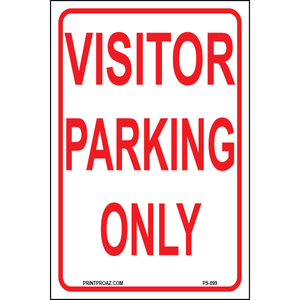 Visitor Parking Only sign printed on durable rust-resistant aluminum for outdoor visitor parking space designation