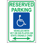 Wisconsin Accessible Parking sign with handicap symbol, state eligibility text, and arrows both directions printed on durable rust-resistant aluminum for outdoor ADA compliance