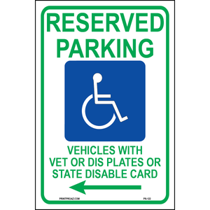 Wisconsin Accessible Parking sign with handicap symbol, state eligibility text, and left arrow printed on durable rust-resistant aluminum for outdoor ADA compliance