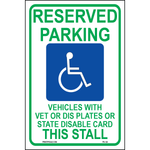 Wisconsin Accessible Parking sign with handicap symbol, state eligibility text, and this stall wording printed on durable rust-resistant aluminum for outdoor ADA compliance