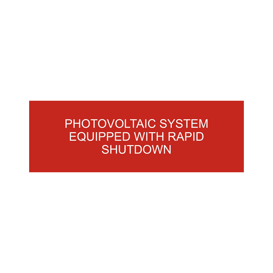 Photovoltaic System Equipped with Rapid Shutdown - PV-018