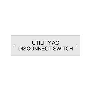 LB-31A010-164 - Utility AC Disconnect Switch, with Holes - 1x3.5- Silver Aluminum Background with Aluminum Tex, Aluminum. M-002