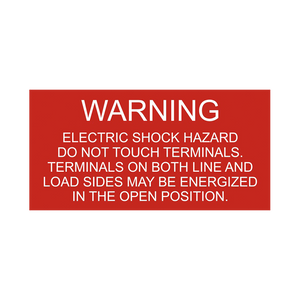 LB-070005-103 - 1.5x3, Warning Electric Shock Hazard, PV-001 LB-070003-103 