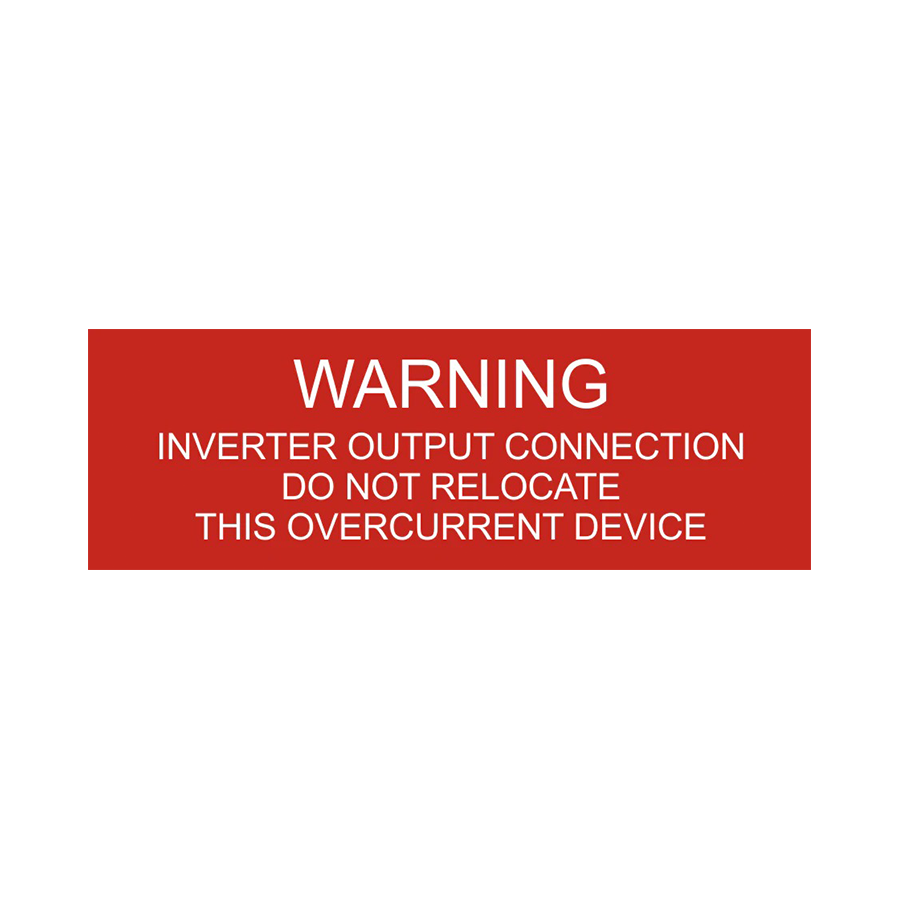 LB-040106-103 - 1x3, Warning Inverter Output Connection PV-003 04-412 PLACARD