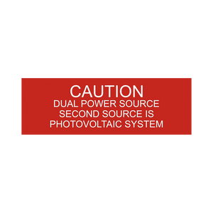 LB-040009-103 - 1x3, Caution Dual Power Source second source is Photovoltaic system PV-005 LB-040009-103