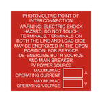Photovoltaic Point of Interconnection and Warning - PV-011