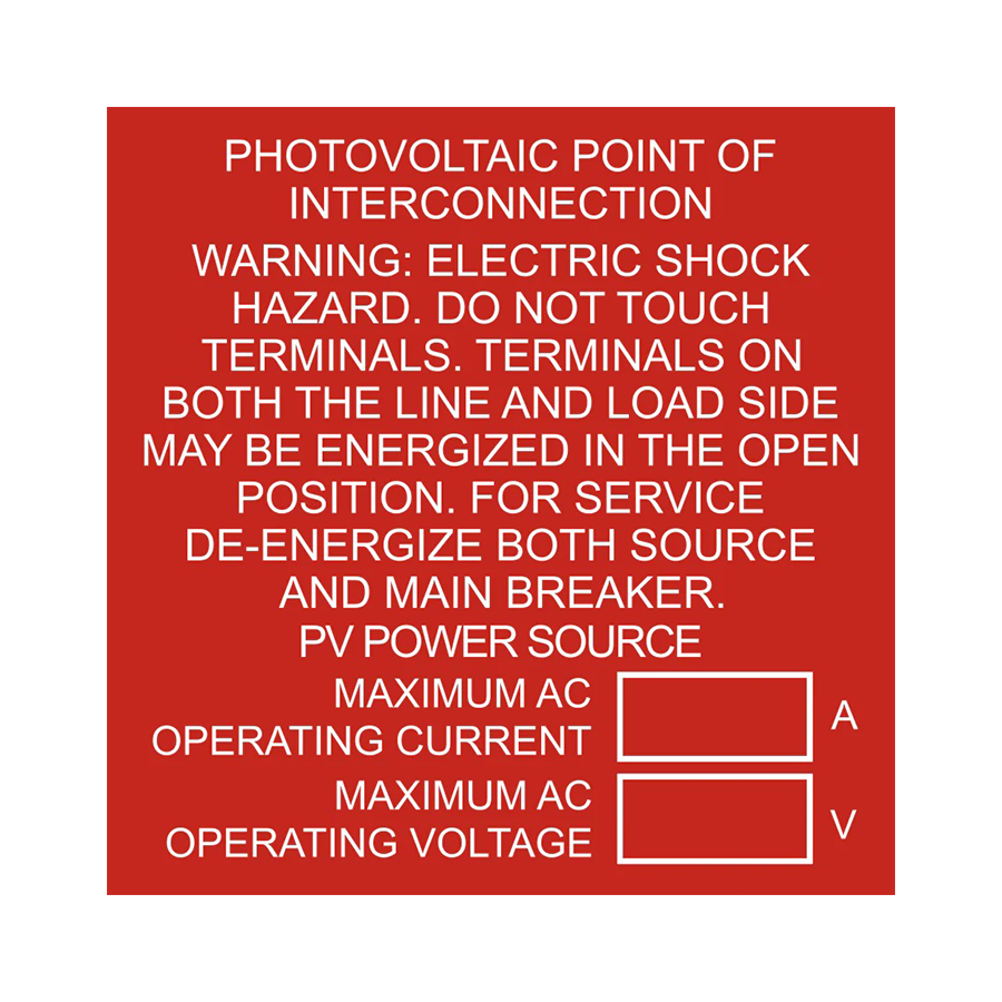 Photovoltaic Point of Interconnection and Warning - PV-011