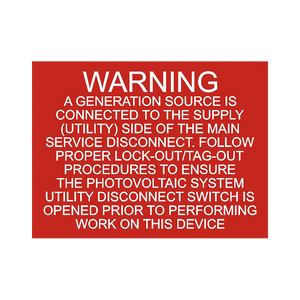 Warning A Generation Source Is Connected - PV-016 