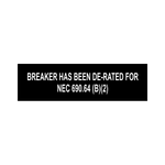 Breaker has been De-rated for NEC690.64(B)(2) LB-32A002-133 PV-020