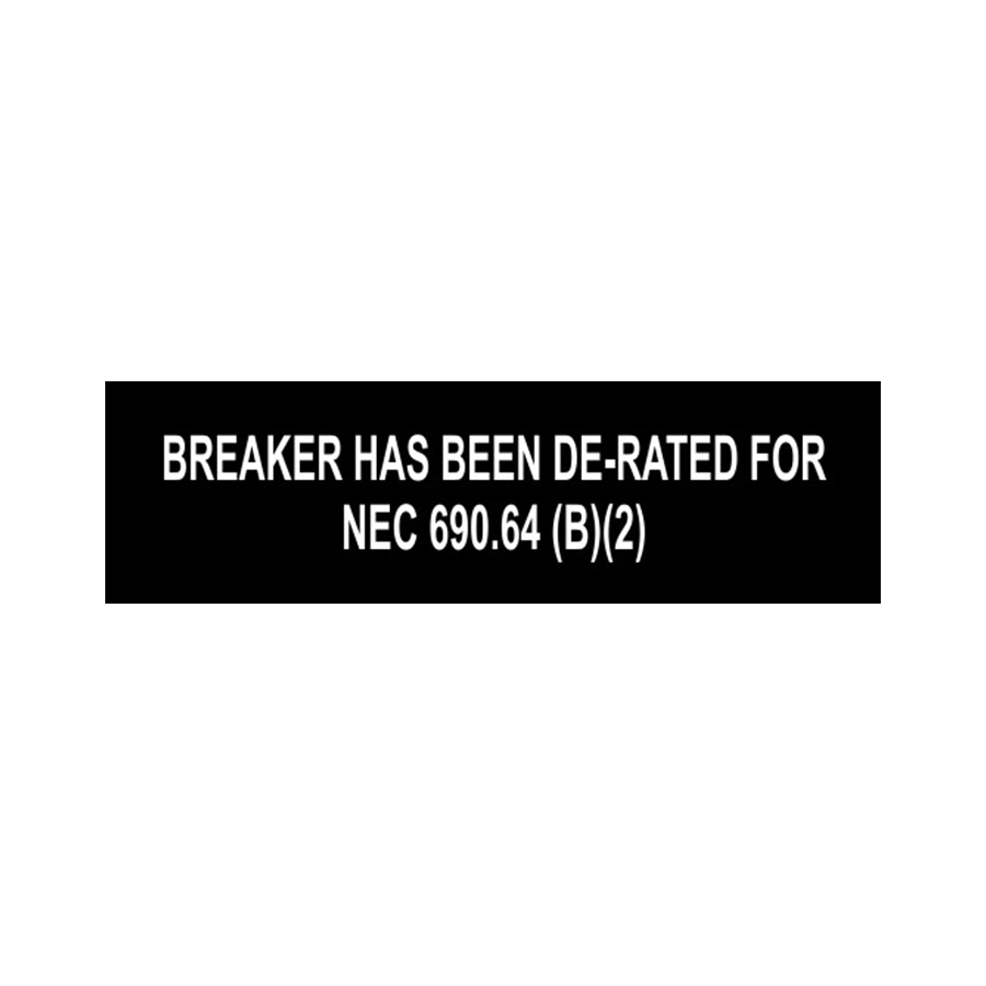 Breaker has been De-rated for NEC690.64(B)(2) LB-32A002-133 PV-020