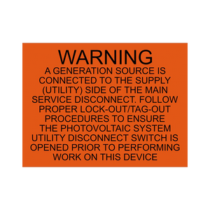 Warning A Generation Source Is Connected - PV-021 