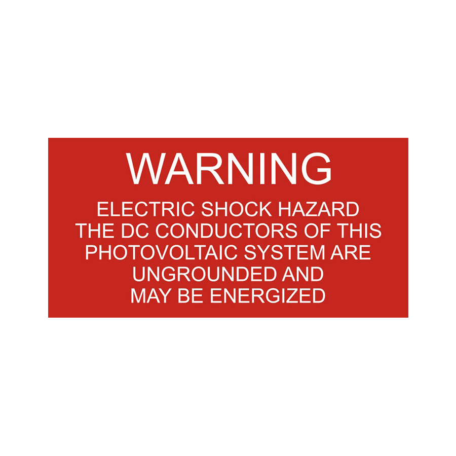 Warning Electric Shock Hazard - PV-031 