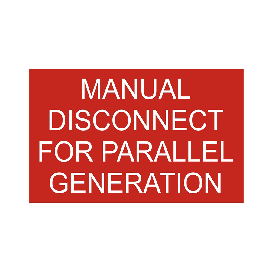 Manual Disconnect for Parallel Generation - PV-033 