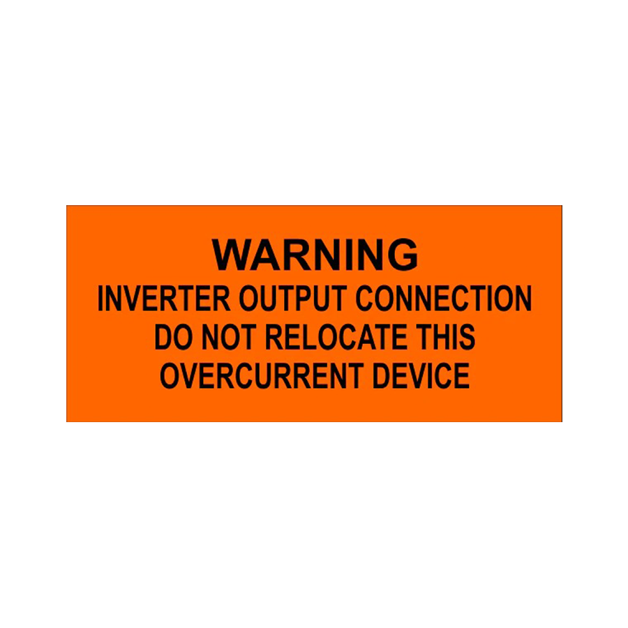 Warning Inverter Output Connection | Print Pro AZ