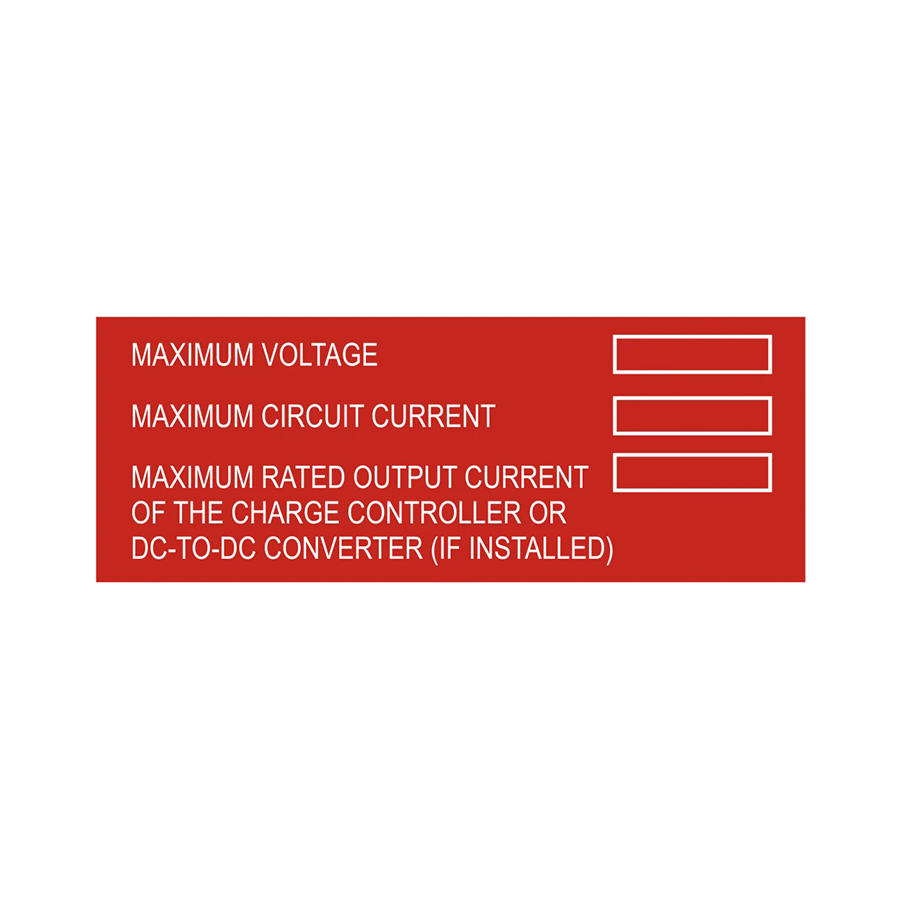 Maximum Voltage Maximum Circuit Current Maximum Rated Output Current - PV-038 