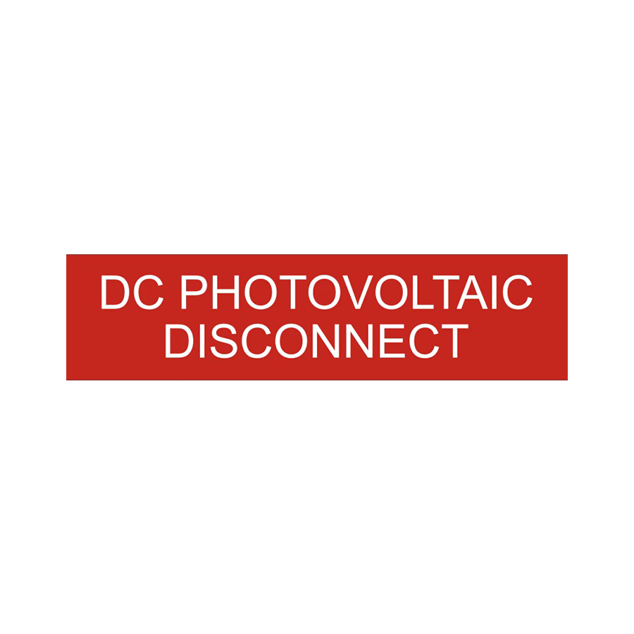 DC Photovoltaic Disconnect Label