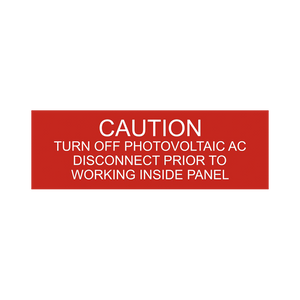 Caution Turn Off Photovoltaic AC - PV-043 