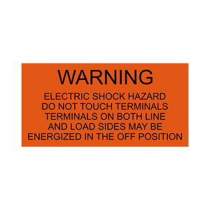  Warning Electric Shock Hazard - PV-053