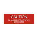  Caution Solar Electric System Connected - PV-054