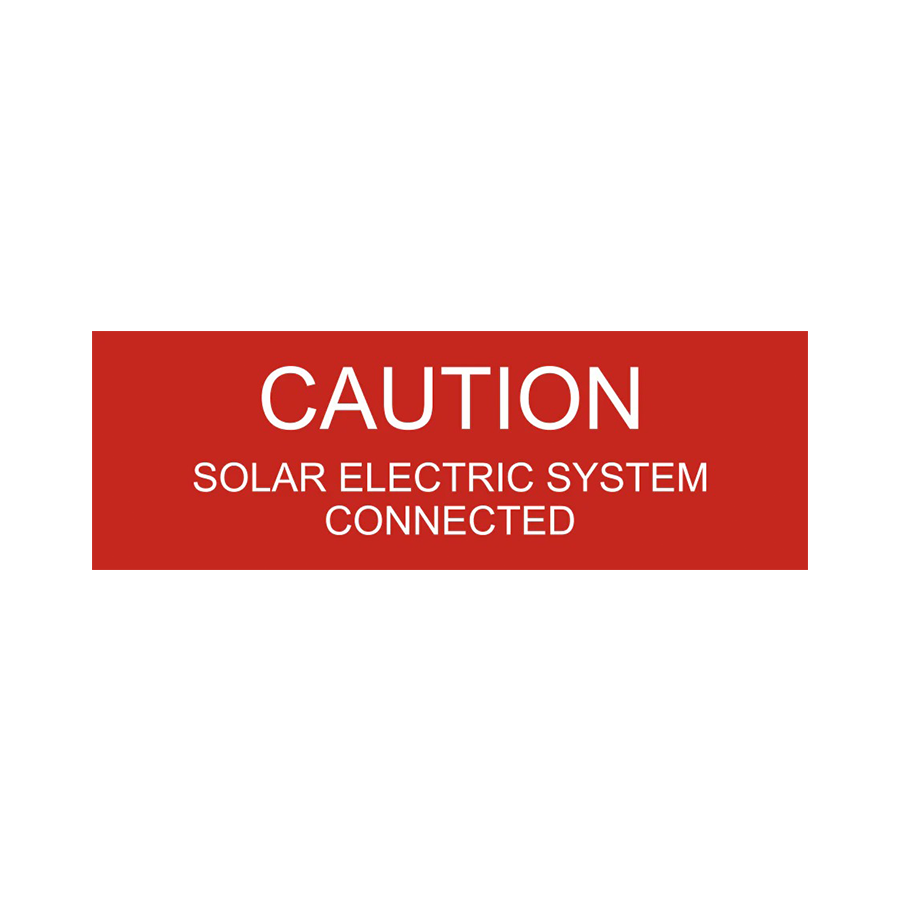  Caution Solar Electric System Connected - PV-054