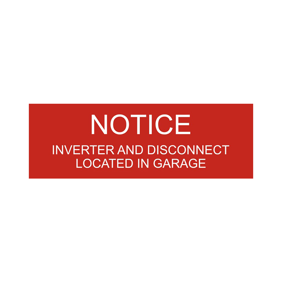 Notice Inverter and Disconnect Located In Garage - PV-055