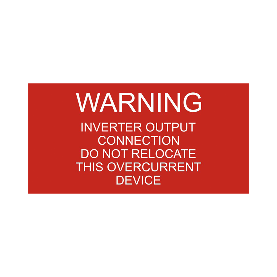 Warning Inverter Output Connection - PV-059