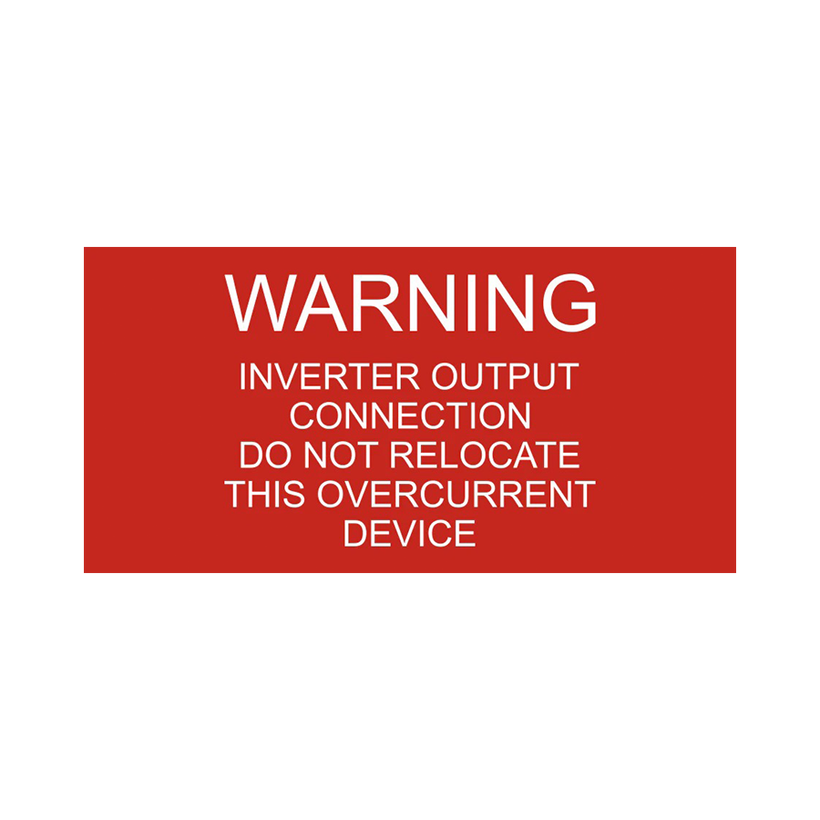 Generic Inverter Warning Signs 3x1.5, Warning Inverter Output Connection - PV-059 Plastic Solar Label