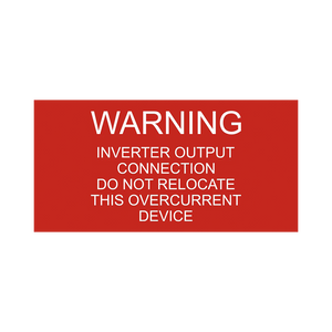  Warning Inverter Output Connection - PV-059
